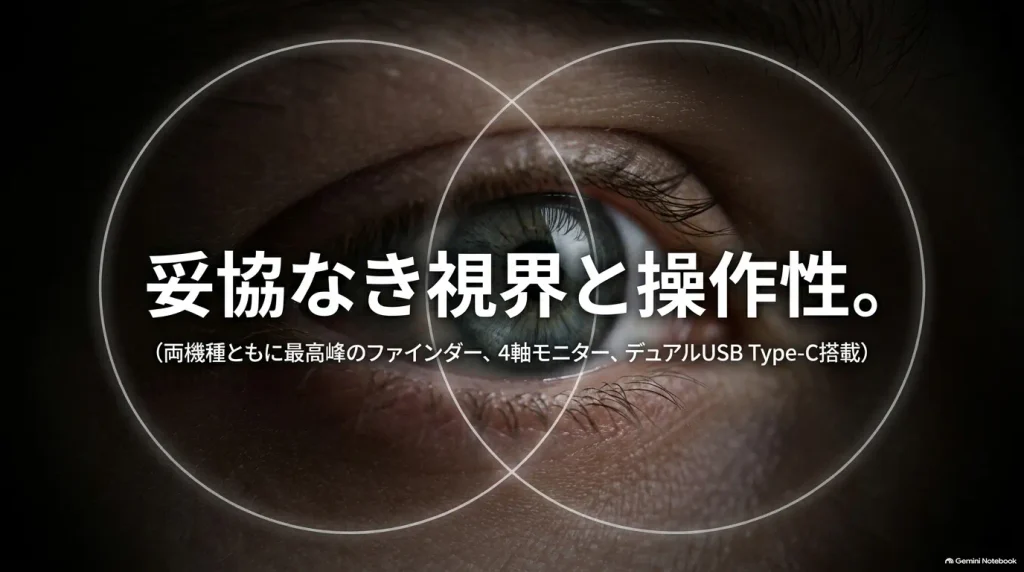 α7R Vとα7 Vの妥協なき操作性（EVF・4軸マルチアングルモニター・USB Type-C）