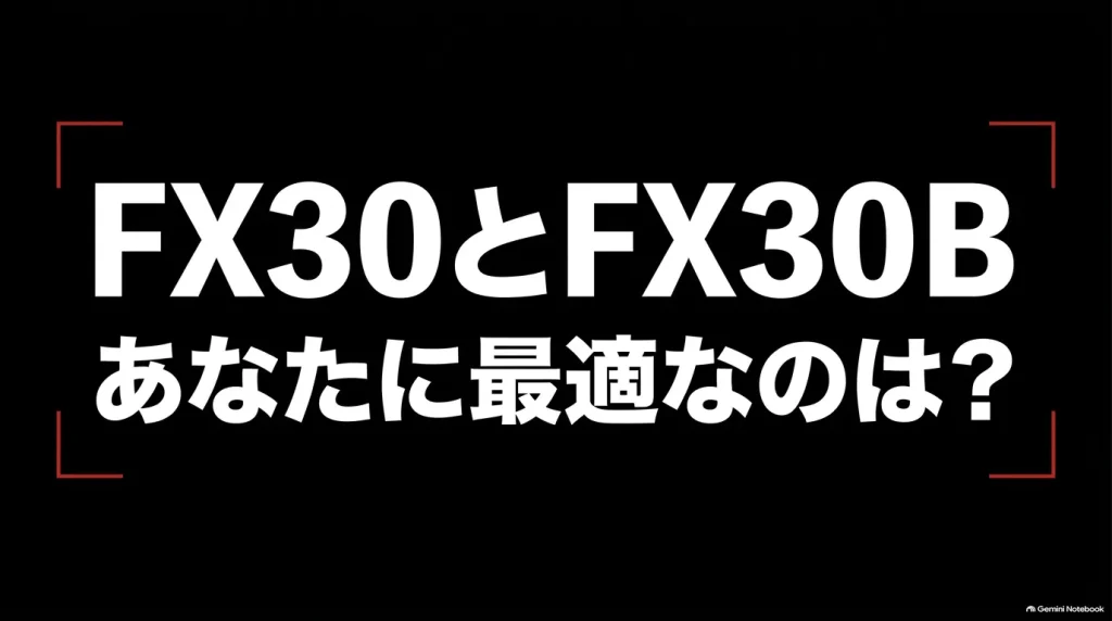 ソニーのシネマカメラFX30とFX30Bの違いと選び方を解説するアイキャッチ画像